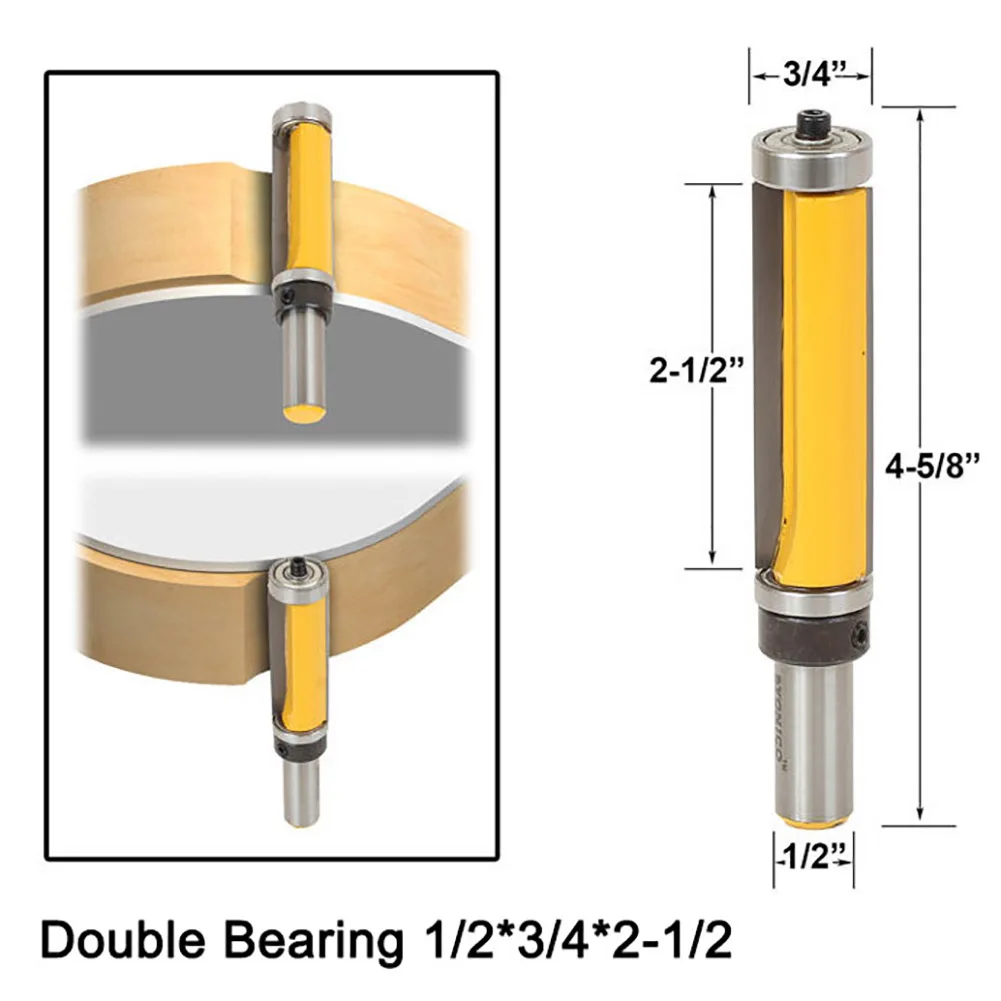

1/2" Shank Top Bearing Flush Trim Pattern Router Bit Export Woodworking Cutter Engraving Machine Trimming Wood Cutter Tool