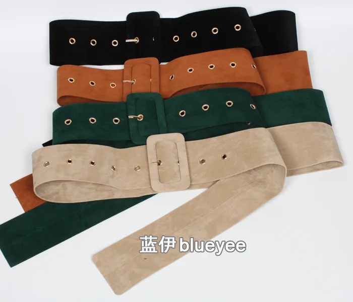 

Flannelette Hanging Cloth Ma'am Width Belt Decoration Overcoat Sweater Belt Black Concise Joker Dress Waist Seal