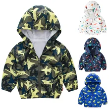 Куртки с капюшоном для мальчиков Детская осенняя верхняя одежда, ветровка с капюшоном и длинными рукавами для мальчиков от 1 до 6 лет, ветровка для мальчиков, D35