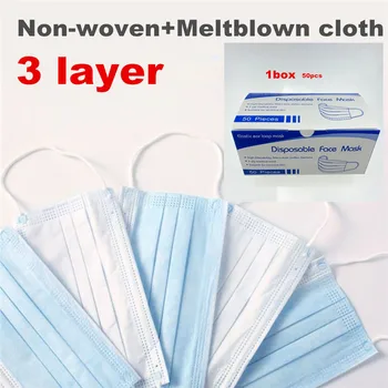 

50/100/200pcs high quality Disposable Mask 3-Layer Face mask Hygiene Elastic Mouth mask for face mondkapjes mascarillas masque