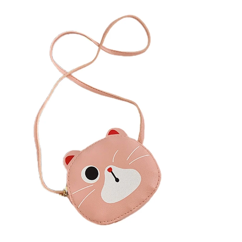 

Cartoon Animal Pattern Crossbody Bags Pu Leather Kitten Shoulder Bags Mini Coin Purse Lovely Messenger Bag for Children
