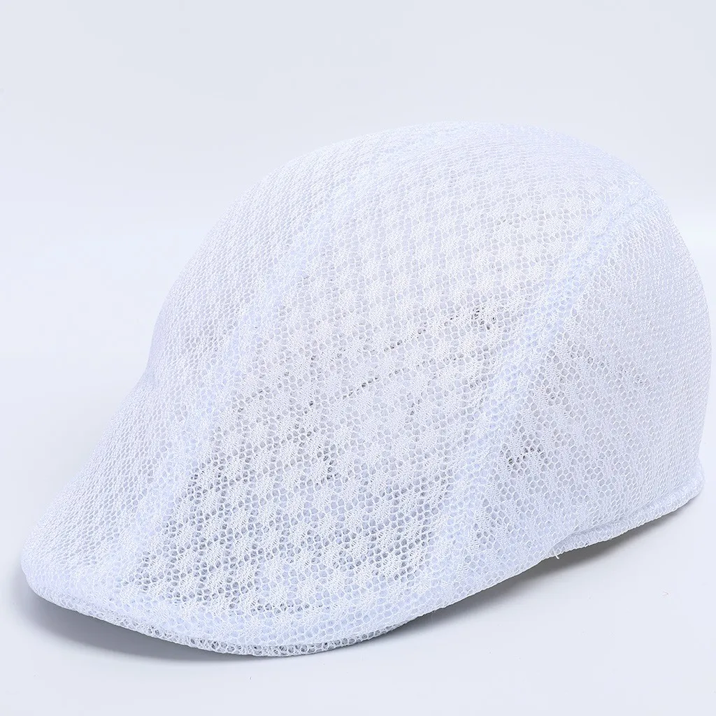 Men Beret Caps Women Vintage Mash Summer Visor Hat Sunhat Casual Comfort Breathable Beret Flat Cap 10 Color Beret Bomme
