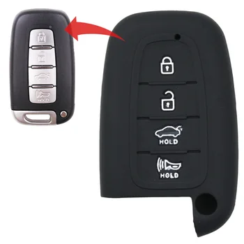 

MICOCHE 4 Buttons Silicone Flip Car Key Case Cover For Hyundai Elantra Sonata Veloster Kia Forte Soul Rio Borrego Sorento Optima