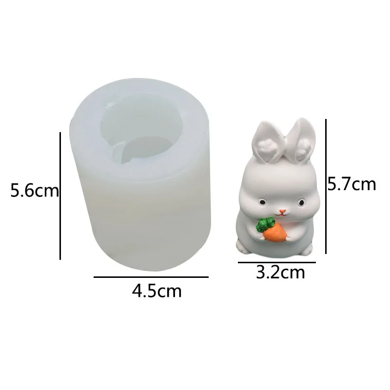 1Pcs Lovely Animal Rabbit Bunny Soap Candle Mold Silicone Mold Aroma Gypsum Plaster Resin Mould DIY Handmade Crafts Molds