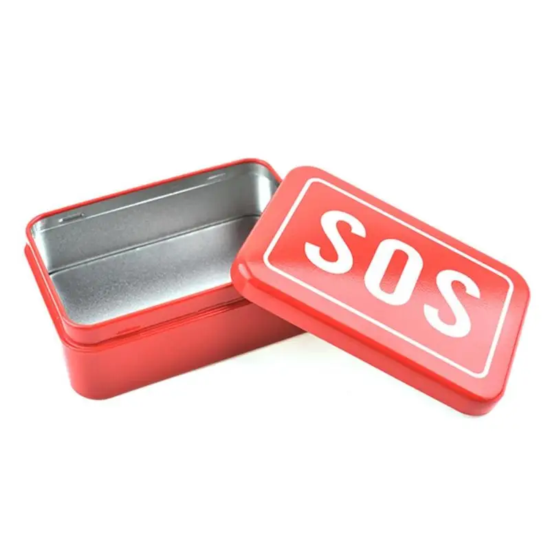 

Mini SOS Survival Iron Box Field Survival Storage Kit Emergency tool storage box for Outdoor Emergency Portable Multifunction