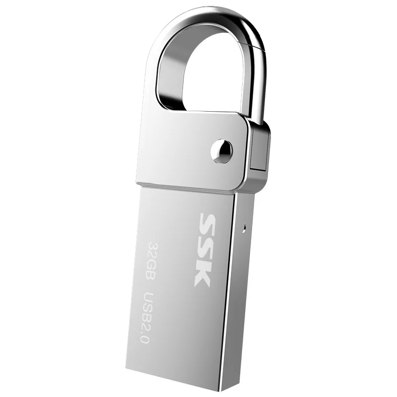 USB флеш накопитель SSK SFD257 2 0 8 ГБ 16 32 металлическая ручка кольцо для ключей