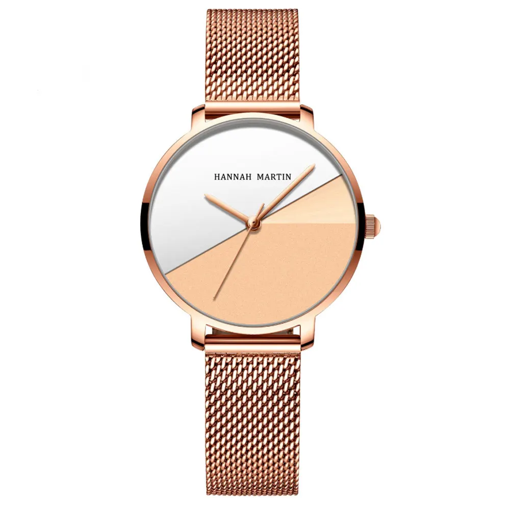 

Waterproof Gradient Stainless Steel Korea Style Women's Watch Fashion Rose Gold Silver Quartz Clock with Box Reloj De Mujer