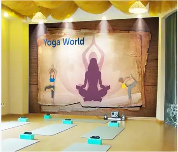 

Custom photo wallpapers 3d murals wallpaper Retro nostalgic yoga fitness background wall papers Gym mural background wall decor
