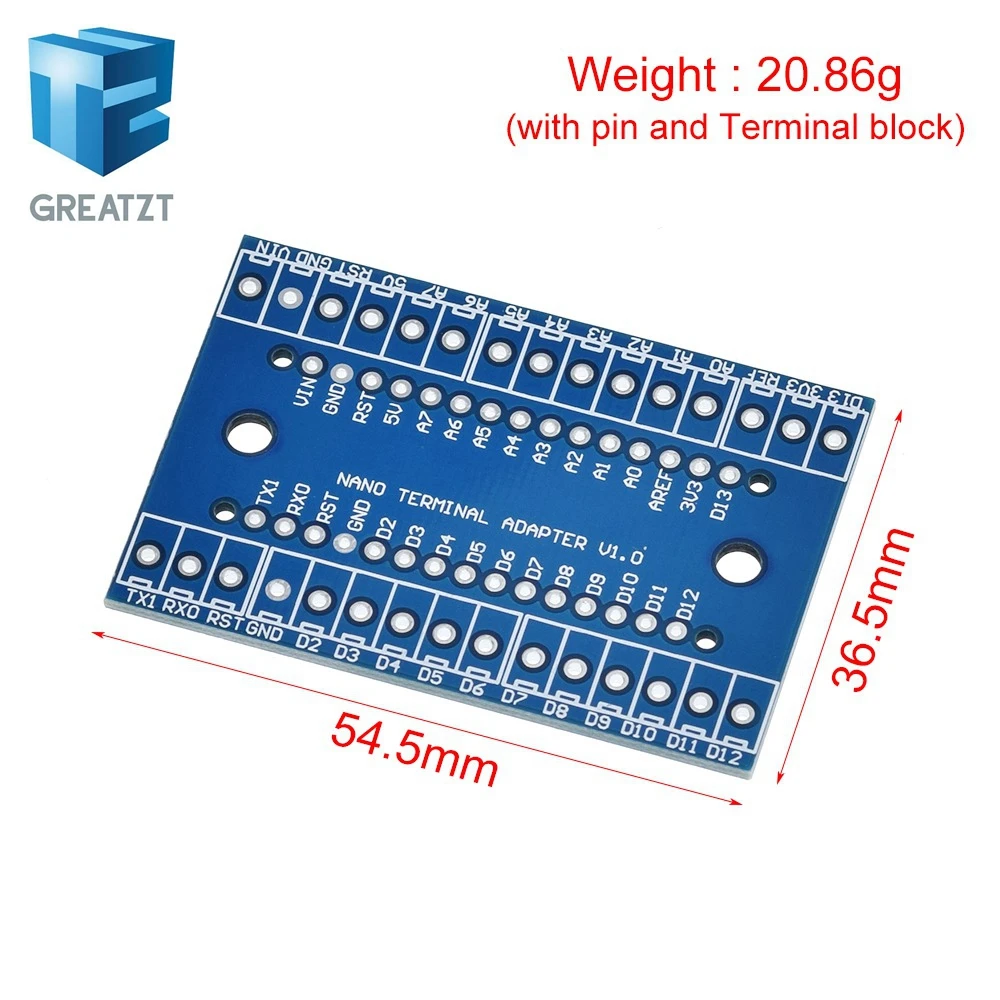 GREATZT NANO 3 0 контроллер клеммный адаптер для Arduino терминал Плата расширения Nano