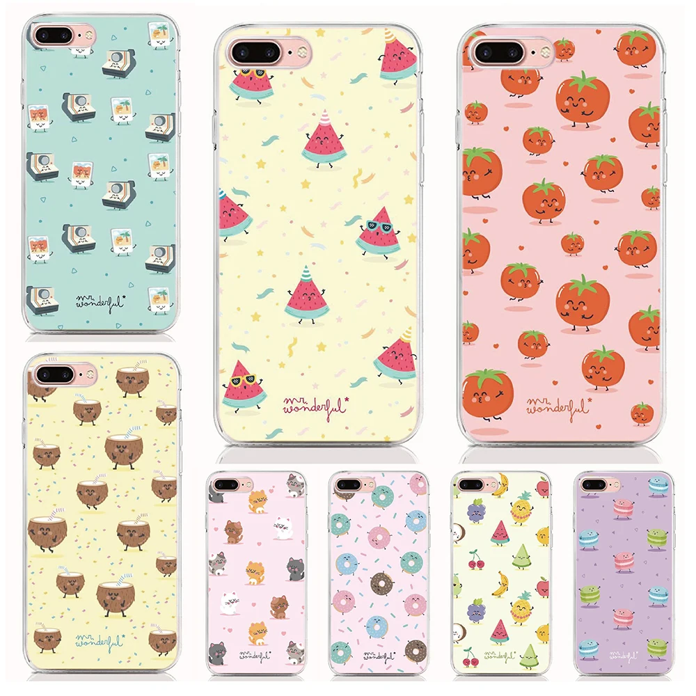 

For BQ Aquaris X2 X Pro C Vsmart Active 1 plus JOY 1Plus Soft Tpu Case Print Cute fruit Cover Coque Shell Phone Cases