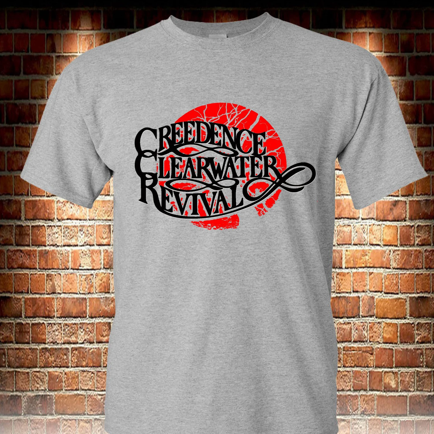 Мужская футболка одежда большие размеры Creedence Clearwater Revival Rock Band серая S до 3Xl |