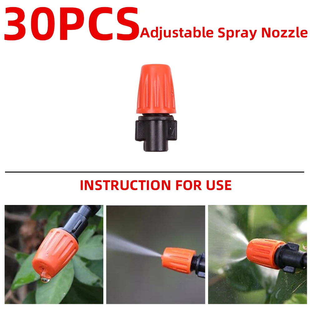 30/90PCS 3/4" Garden Accessories Support Stake Watering Hose Connection With Adjustable Drip Nozzles Blue/Red