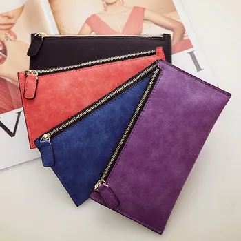 

Women's Purse Ladies Wallet Long Money Bags Simple Style Coin Purse Leather Thin Wallets Female Card Holder Solid