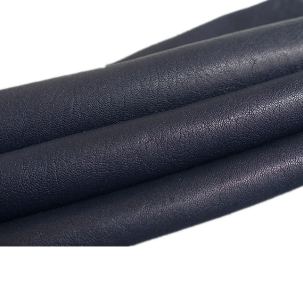

Dark blue sheepskin 0.5-0.9 mm handmade diy leather clothing inner lining inner lining super book super soft leather hat gloves