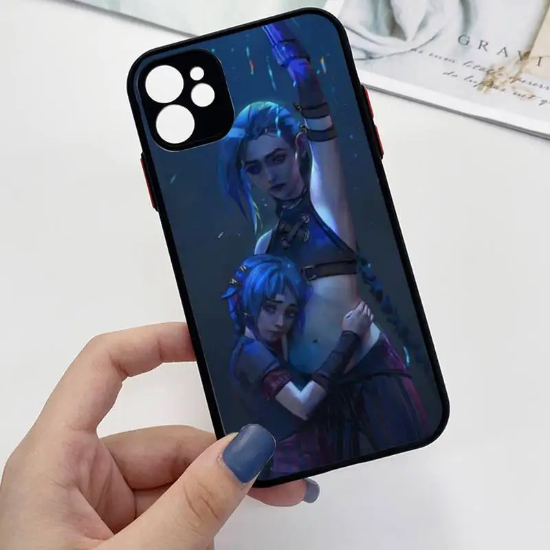Arcane jinx Phone Case For iPhone 13 12 11 Mini Pro XR XS Max 7 8 Plus X Matte transparent Back Cover