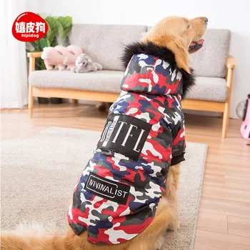 

more cotton-padded clothes to keep warm winter your golden retriever firewood dog labrador big dog collars pet clothes