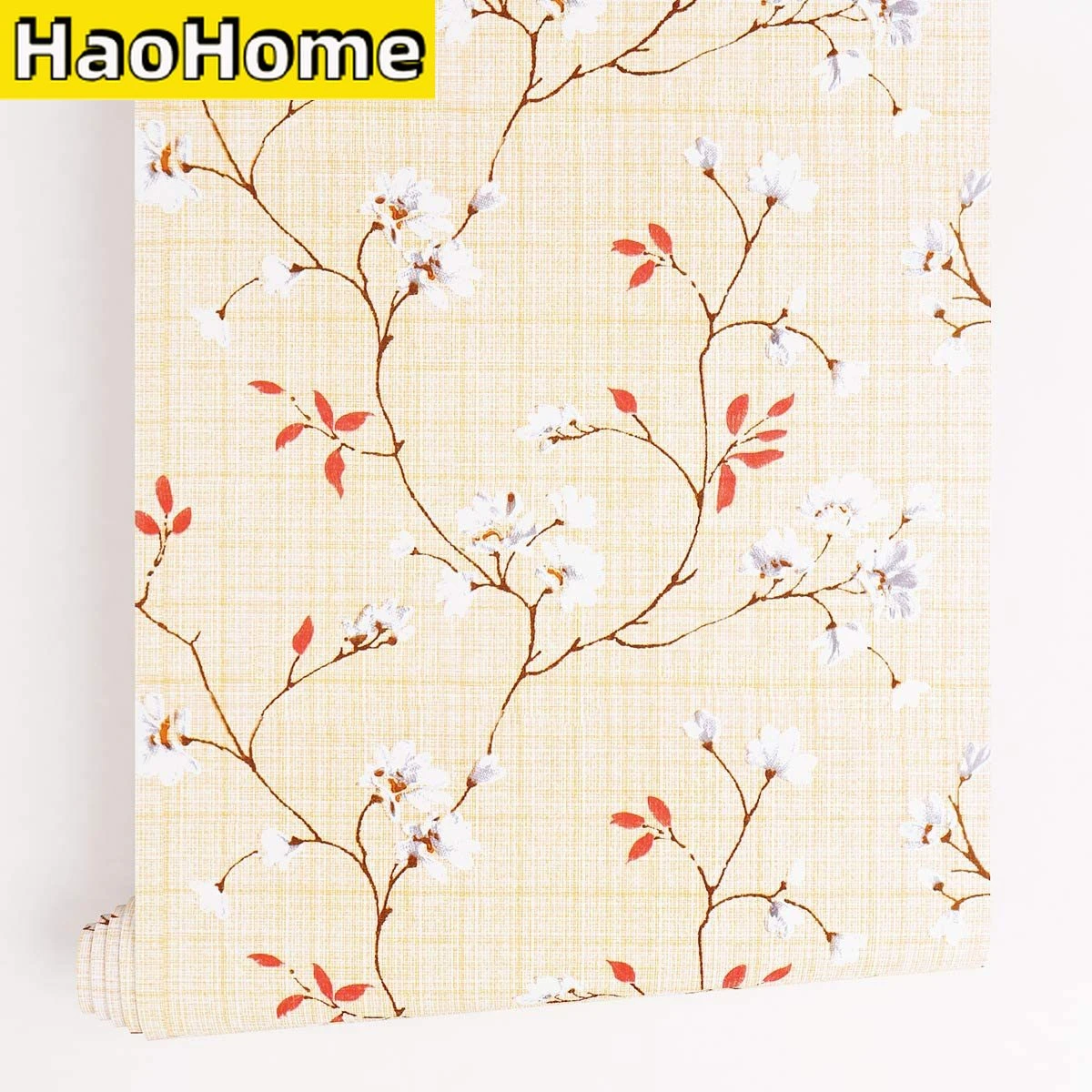 Haohome Peel And Stick Wallpaper Floral Contact Paper Removable Contact