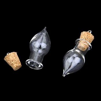 

Clear Tear Drop Mini Bottles 10pcs Water Drop Shaped Belt Lid Diy Ball Cover Special Small Perfume Essential Oil Glass Bottle