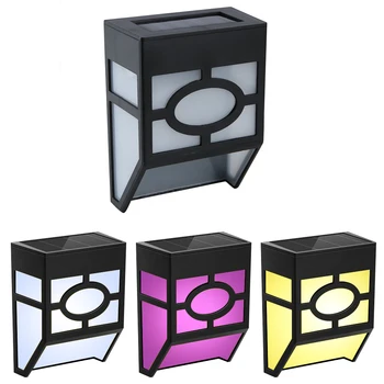

4pcs LED Solar Power Light Wall Mount LED Light Outdoor Garden Path Landscape Fence Yard Lamp Cool Warm White Waterproof Light