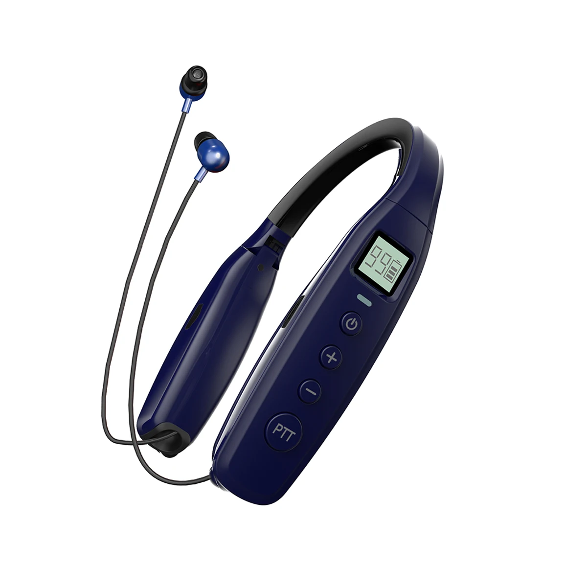 Синий Abbree AR-669 мини Bluetooth гарнитура портативная рация UHF 400-470 МГц sd-карта mp3 плей шейный наушник для двухстороннего радио и телефона - Цвет: Синий