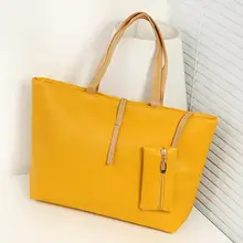 Женская сумка через плечо корейская мода PU универсальные Большие ручные сумки Повседневная сумка-тоут элегантные женские простые сумки новые