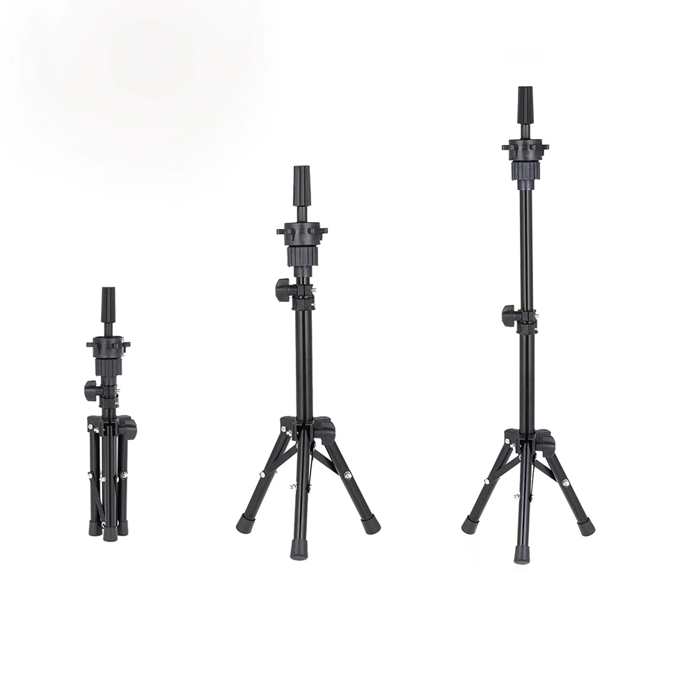 mini Black iron tripod mannequin wig head stand durable manikin wig stand holder barber beauty school equipment