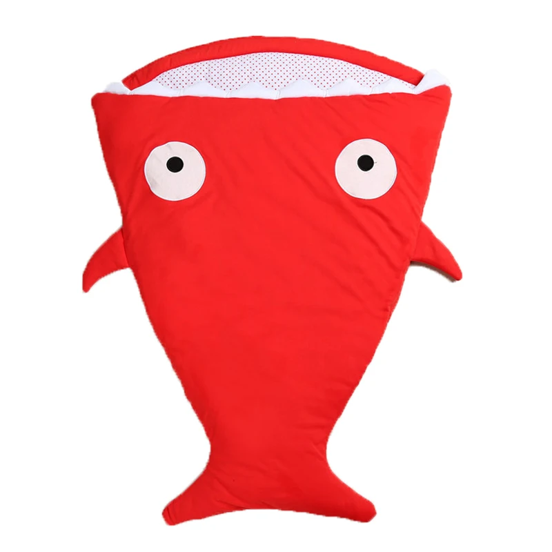 Милые детские спальные мешки в форме акул; зимнее теплое спальное одеяло для младенцев; одеяло с защитой от ударов; спальный мешок для коляски - Цвет: Red