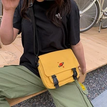 Женские сумки, модные сумки-мессенджеры, брендовые Новые креативные сумки с мультяшной вышивкой, парусиновые сумки через плечо, сумки