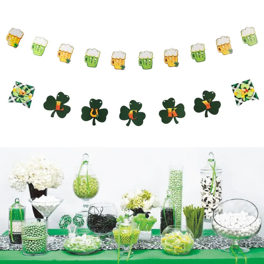 1 шт. пивная кружка на День Святого Патрика баннер с надписью Shamrock Lucky ирландские