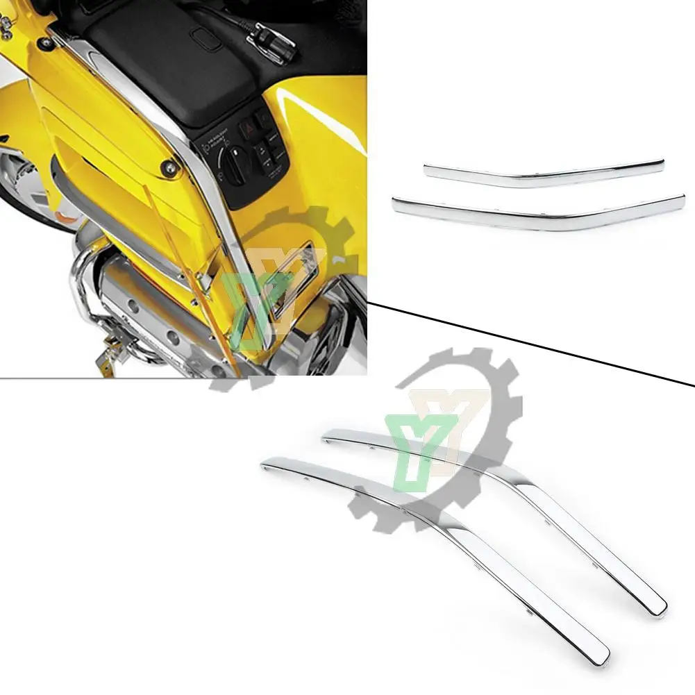 

GL1800 Motorcycle Front Side Fairing Cowl Edge Molding Trim for Honda Goldwing GL 1800 2001 2002 2003 2004 2005 2006 Chrome 2PCS