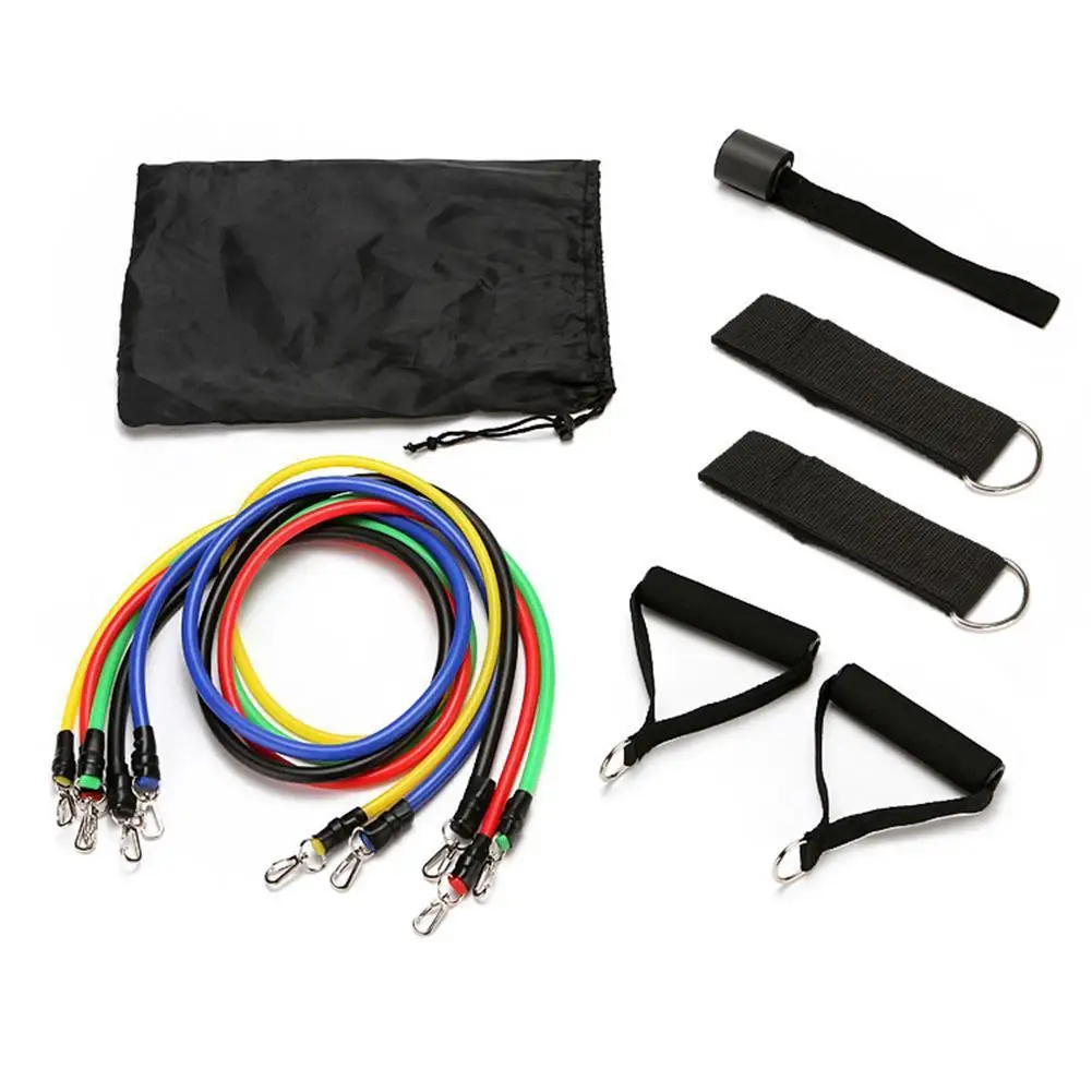 

11Pcs/Set Latex Resistance Bands Ankle Straps With Fitness Bag Bands Loop Band Exercise Tube Kit Rubber Yoga Set N4R1