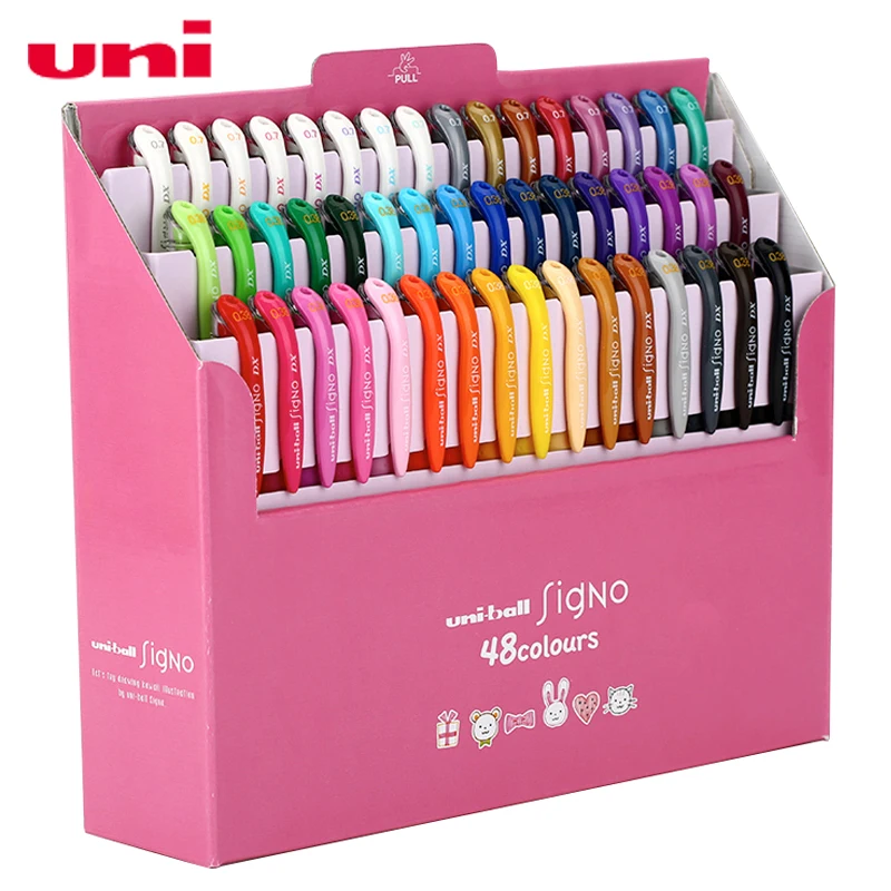 Япония UNI UM-151 гелевая ручка 48 цветов Набор ограниченная Новая цветная ручка для воды 0,38/0,7 - Цвет: 48Color Set