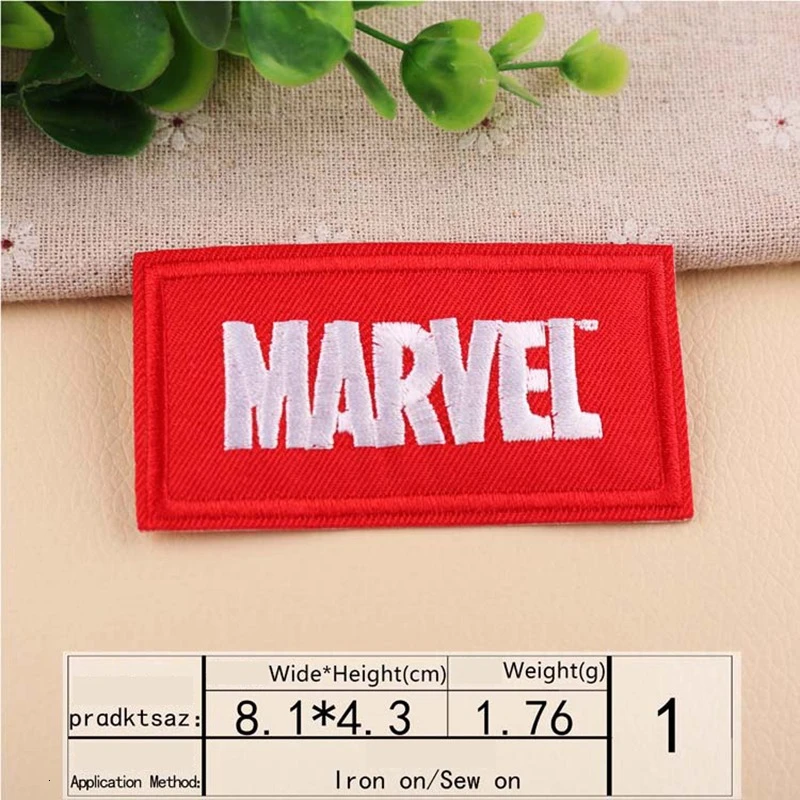 Marvel Wow English Letter Embroidery Patches for Clothing DIY Stripes Written Words Sticker Clothes Letters Iron on Badges - Цвет: 1