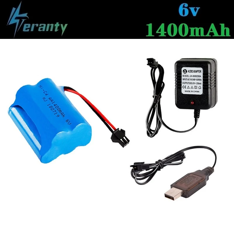 

(SM Plug) Ni-CD 6v 1400mah Battery + 6v USB Charger For Rc toys Cars Tanks Robots Boats Guns 5* AA 6v Rechargeable Battery Pack