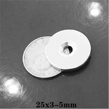 

2~150PCS 25x3-5 mm Super Powerful Magnetic Magnets 25*3 mm Hole 5mm Permanent Neodymium Magnet 25x3-5mm Small Round 25*3-5 25x3