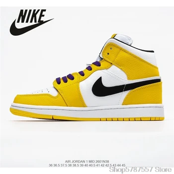 

Air Jordan 1 Mid AJ1 Men's Mid-Top Leather Basketball Shoes