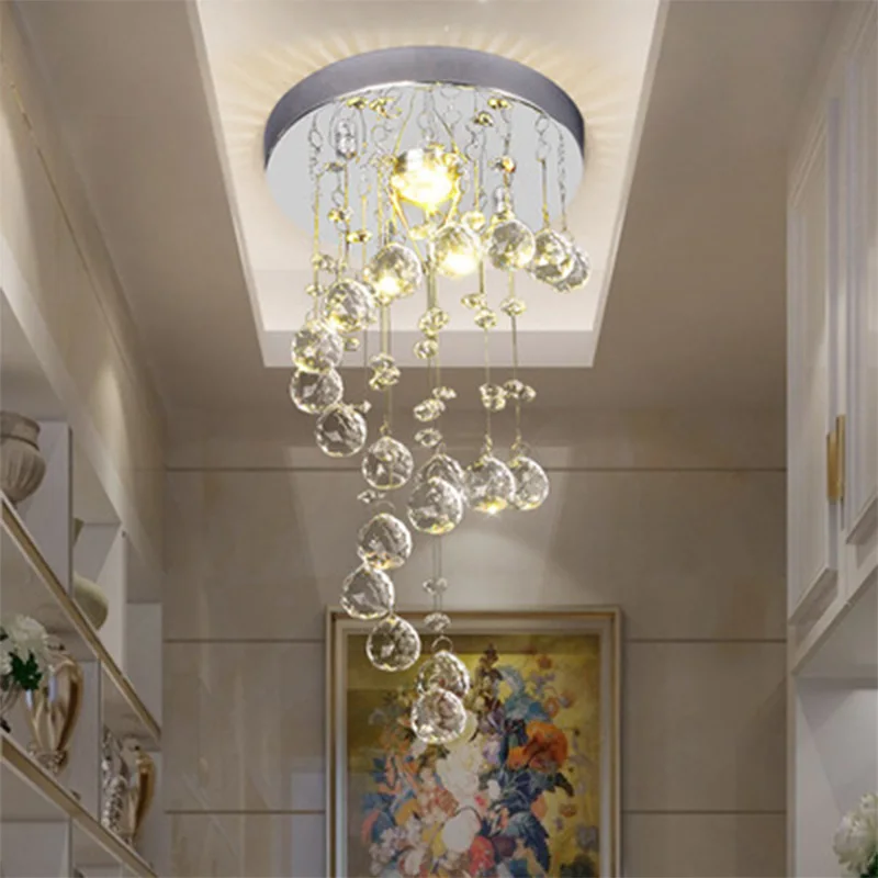 Modern Spiral Crystal Luxurious Ceiling Light For Home Entrance