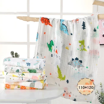

muslin 110*120CM Bamboo cotton Baby Swaddles Soft Newborn Blankets Bath Gauze Infant Wrap sleepsack Stroller cover Play Mat