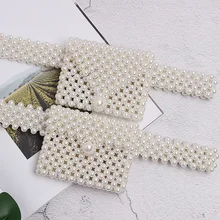 DICLOUD элегантный имитация жемчуга поясная сумка для женщин эластичные поясные кошельки поясная сумка для девочек модная повседневная сумка-Пояс Женская