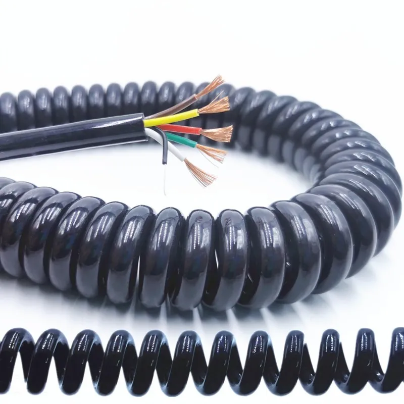 4 ядерный Телескопический спиральный кабель 24AWG0.2mm 20AWG0.5mm 17AWG1.0mm 14AWG2.0mm