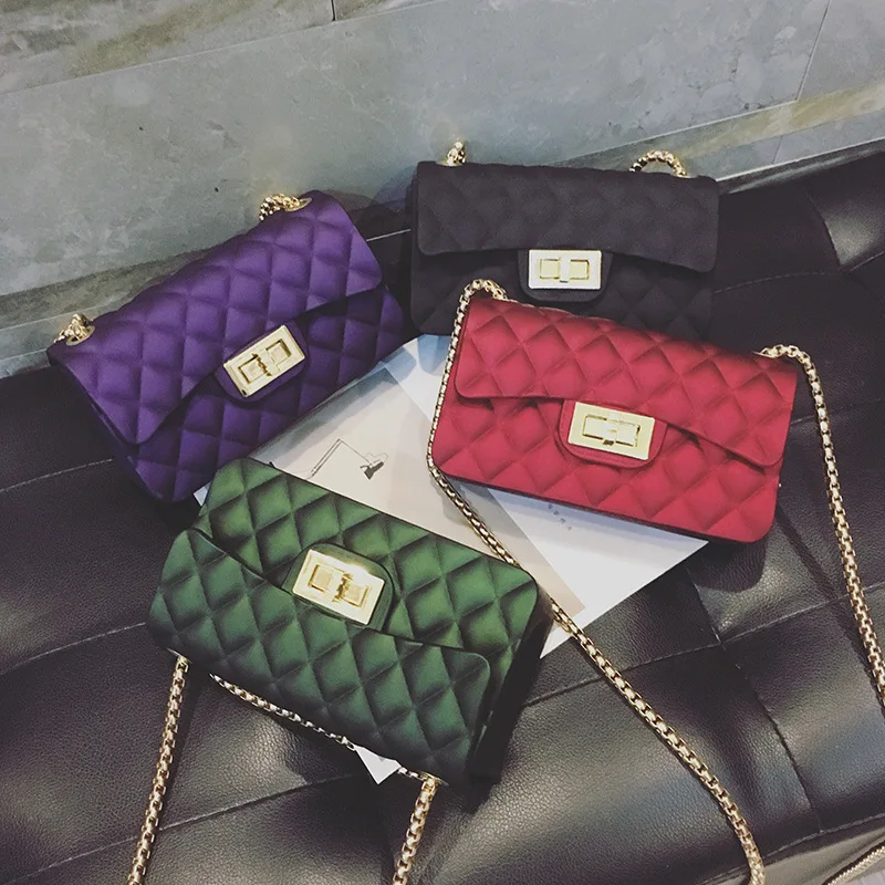 

2019 New Style WOMEN'S Bag Matte Gel Bag Silica Gel Korean-style Versatile Shoulder Chain Bag