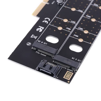 

PCIE to M2 M.2 Dual NVMe SSD Adapter M Key B Key SATA Riser Expansion Card