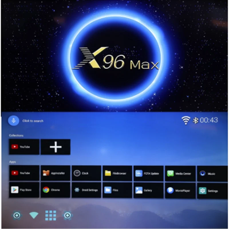 X96Max Smart TV BOX Android 9.0 Amlogic S905X2 LPDDR3 Quad Core 4GB 64GB 2.4G&5GHz Wifi BT 1000M 4K Set top box