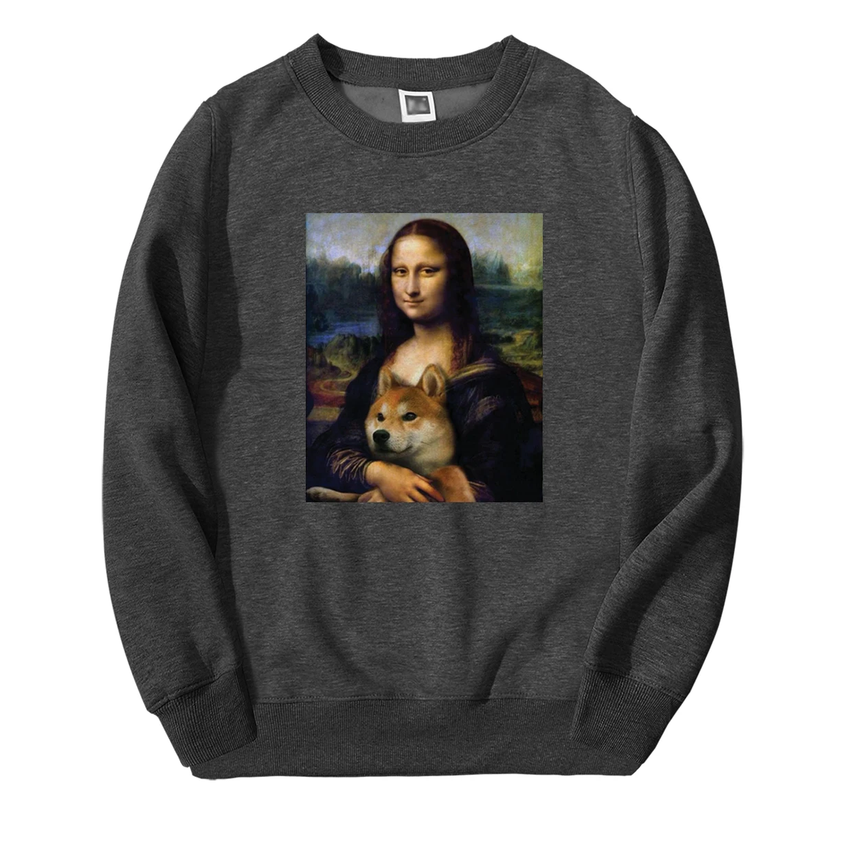 Осень-зима, мужские толстовки с капюшоном Mona Lisa shiba Inu Doge, спортивный костюм, модные мужские флисовые повседневные теплые толстовки в стиле хип-хоп с животными - Цвет: Dark Gray 6