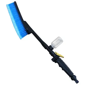 

1pc about 57.8*5cm Blue Car Wash Brush Auto Exterior Retractable Long Handle Water Flow Switch Foam Bottle Car Cleaning Brush