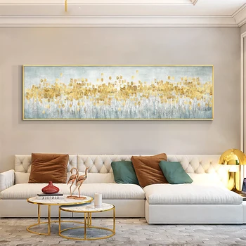 

Large Size Abstract Bright Gold Trees Poster Painting Modern Canvas Art Print Wall Art Pictures For Living Room House Decoration