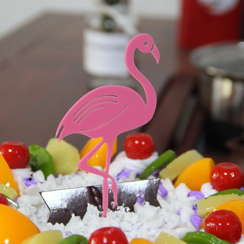 

Flamingo Multicolor Cake Topper Cartoon Cake Baking Decoration Wedding Birthday Decoration Theme Party Decorations supplies