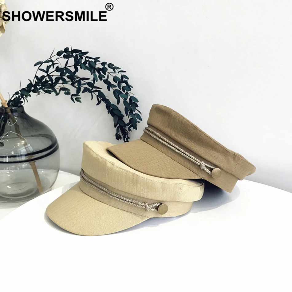 SHOWERSMILE хлопковые кепки газетчика для женщин бежевые плоские мужские