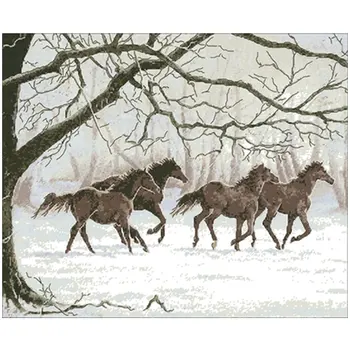 

Horse in winter patterns Counted Cross Stitch 11CT 14CT 18CT DIY Chinese Cross Stitch Kits Embroidery Needlework Sets