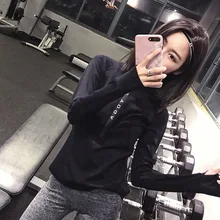 Стиль, для бега, для спорта, с надписью, пальто, женская футболка, тонкая, для похудения, для фитнеса, йоги, на молнии, длинная